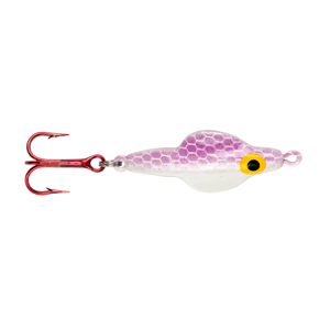 Image of Lindy Rattl'n Flyer Jigging Spoon | Purple White Glow; 1/8 oz.