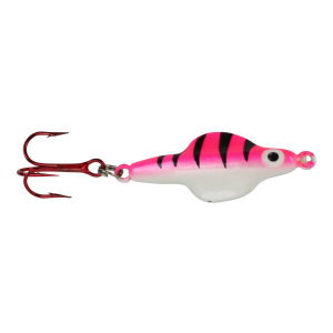 Image of Lindy Rattl'n Flyer Jigging Spoon | Pink Tiger Glow; 3/16 oz.
