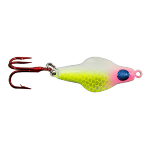 Image of Lindy Rattl'n Flyer Jigging Spoon | Pink Lemonade Glow; 3/16 oz.