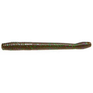 Image of Zoom Magnum Finesse Worm | Green Pump Purple Green; 5 in.