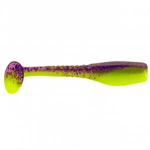 Image of Big Bite Baits Swimming Crappie Minnr | Purple Glow Opaque Chartreuse; 2 in.