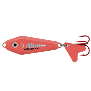 Image of Northland Buck-Shot Coffin Spoon | Super Glo Exo Red; 3/16 oz.
