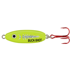 Image of Northland Buck-Shot Rattle Spoon | Super Glo Exo Chartreuse; 3/8 oz.