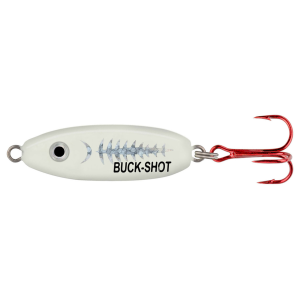 Image of Northland Buck-Shot Rattle Spoon | Super Glo Exo White; 1/8 oz.