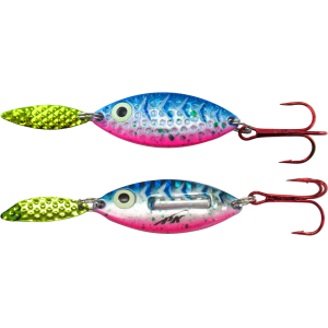 Image of PK Lures Rattling Spoon | Blue Pink Glow Hologram; 3/8 oz.