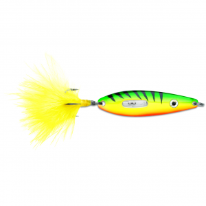 Image of VMC Rattling Roach Spoon | Glow Fire Tiger; 3/16 oz.