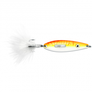 Image of VMC Rattling Roach Spoon | Glow Orange Fire UV; 3/16 oz.