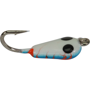 Image of Widow Maker Lures Tungsten Shrimp Jigs | Glow White-Teal Crackerized