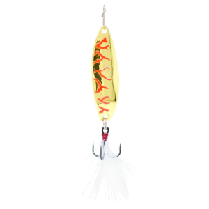 Image of Clam Leech Flutter Spoon | Gold Red Lightning; 1/4 oz.
