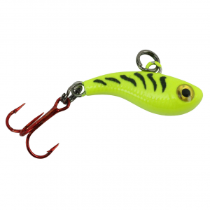 Image of Kenders Tungsten T-Rip Mini Vibe | Chartreuse Tiger Glow; 1/2 in.