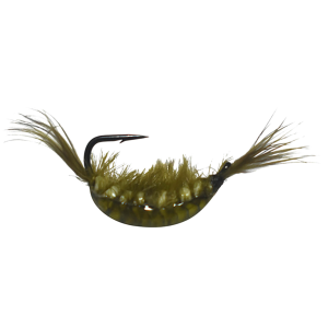Image of Kenders Tungsten Akua Shrimp Jig | Olive Green; 14