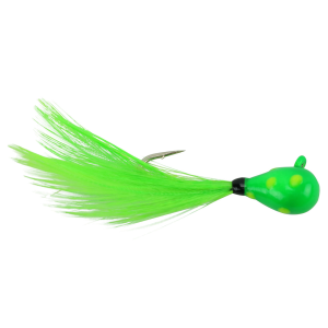 Image of Kenders Tungsten Wonder Feather Jig | Green Wonderbread Glow / Chartreuse Feather; 10