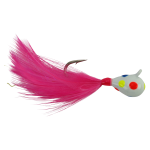 Image of Kenders Tungsten Wonder Feather Jig | Wonderbread Glow / Pink feather; 8