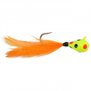 Image of Kenders Tungsten Wonder Feather Jig | Chartreuse Wonderbread Glow / Orange Feather; 8