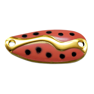 Image of Acme Kamlooper Casting Spoon | Orange Black Dot Gold; 3/8 oz.