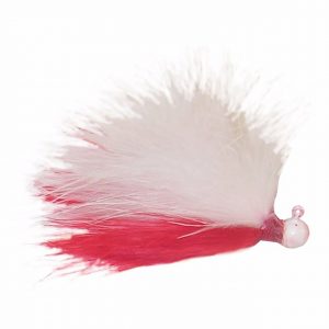 Image of Kalin's Hand-Tied Marabou Jig | Red-White; 1/16 oz.