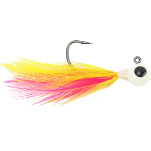 Image of Kenders Tungsten Feather Jig | Pink/Yellow