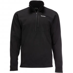 Image of Simms Men's Thermal Quarter-Zip Top | Black; 3XL