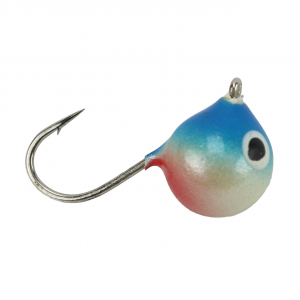 Image of Fiskas Wolfram BALZ Series Tungsten Ice Jig | Blue/White; 4 mm