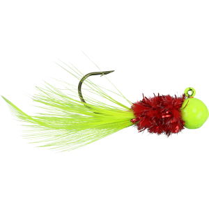 Image of BrushPile Handtied Crappie Jigs | Cherry Bomb; 1/8 oz.
