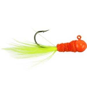 Image of BrushPile Handtied Crappie Jigs | Orange Sunrise; 1/8 oz.