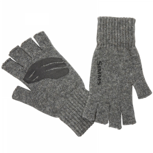 Image of Simms Men's Wool Half-Finger Mitts | Steel; S/M