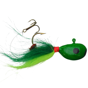 Image of Captain Hook's Killer Hair Jigs - 12 pack | Fluorescent Green-Dark Green Chartreuse; 3/4 oz.