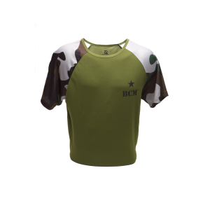 Raglan Camo, Moisture Wicking, Short Sleeve T (Green)