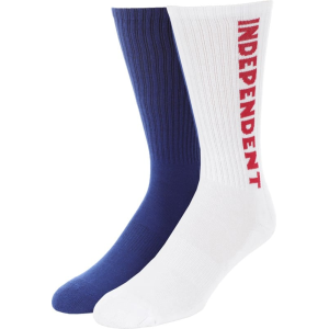 Independent Baseline 2-Pack Sock - white/navy 9-11