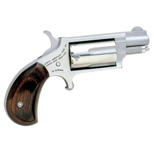 NAA 22MSC Mini-Revolver Single 22 LR/22 Mag 1.13 5 Rd Rosewood Bird's Head Grip Stainless Steel