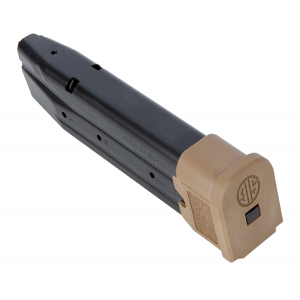 Sig Sauer MAGMODF921COY M17/P320 9mm Luger 21 Round Steel/Polymer Black Body/FDE Base Finish