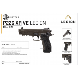 Sig Sauer 226X5-9-LEGION P226 X5 Legion 4.4" SAO, TXG Grip, Magwell (3) 20 Round Steels Mags