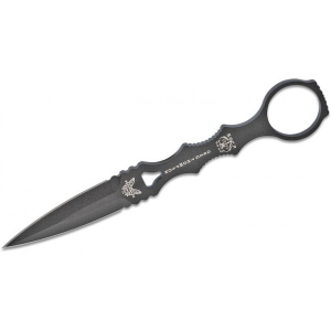 Benchmade 176BK SOCP Dagger, Double Edge, Fixed, Black, Black Sheath, 440C
