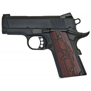 Colt Mfg O7800XE 1911 Defender 45 ACP 3 7+1 Blued Carbon Steel Black Cherry G10 Grip