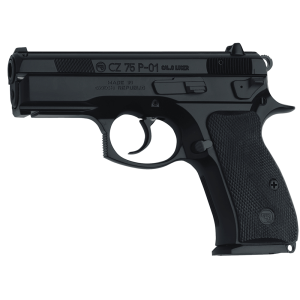 CZ-USA 91199 75 P-01, 9mm, 3.90 Barrel, 15+1, DA/SA, Decocker, Black Rubber Grip, Black