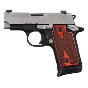 Sig Sauer 238-380-TXR3 P238 Two-Tone, 380 ACP, 2.7, Silver Slide/Black Frame, Rosewood Grip, (1)7rd, (1)6rd