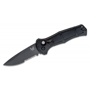 Benchmade 9070SBK Claymore, Auto, Drop Point, Serrated, Black Grivory, D2