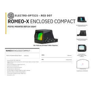 Sig Sauer SORX1400 Romeo-X Enclosed Compact, Red 3 MOA Dot, Enclosed Optic, RMSc Footprint