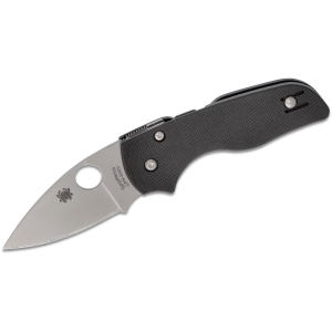 Spyderco C230GP Lil' Native Compression Lock Folding Knife 2.47 CPM-S30V Satin Plain Blade, Black G10 Handles