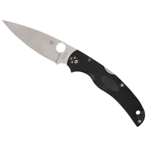 Spyderco C244PBK Native Chief, Flat Ground 3-1/2, Stainless Steel Blade, Black Handles, LockBack