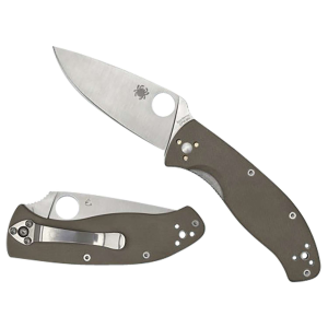 Spyderco C122GBNM4P Tenacious Folding Knife 3.35 CPM-M4 Satin Plain Blade, Brown G10 Handles, Liner Lock