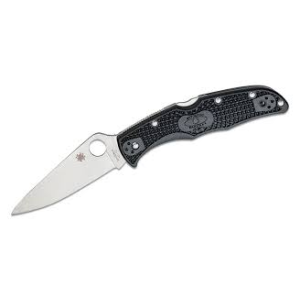 Spyderco C10FPBK Endura Flat Ground 3-3/4 VG10 Satin Plain Blade, Black FRN Handles, Lockback