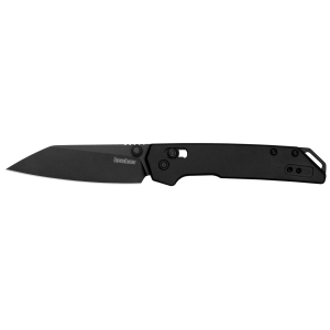 Kershaw 2051RBLK Iridium Mini 3 Folding Reverse Tanto Plain Black Oxide D2 Steel Blade, Black Anodized Aluminum Handle