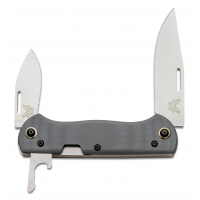 Benchmade 317 Weekender, Slip Joint Double Bladed, Clip Point, Drop Point, Bottle Opener, Grey G10, S30V