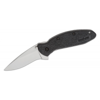 Kershaw 1620 Ken Onion Scallion Assisted Flipper Knife 2.25 Bead Blast Plain Blade, Black GFN Handles, Liner Lock