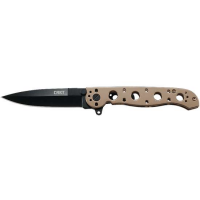 CRKT M16-03BK Kit Carson Flipper Knife 3.552 Black Oxide Plain Blade, Bronze Titanium Nitride Stainless Steel Handles, Frame Lock