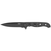 CRKT M16-01KS Carson Flipper 3.125 Black Plain Spear Point Blade, Stainless Steel Handles, Frame Lock