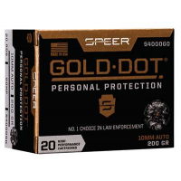 Speer Ammo 54000GD Gold Dot Personal Protection 10mm Auto 200 gr Hollow Point (HP) 20Rd