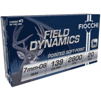 Fiocchi 7MM08B Field Dynamics  7mm-08 Rem 139 gr Boat Tail Soft Point (BTSP) 20 Rd