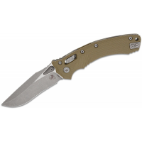 Microtech 137RL-10APFLGTOD Amphibian RAM-LOK Manual Folding Knife 3.875 Bohler M390MK Apocalyptic Clip Point Plain Blade, OD Green Fluted G10 Handles, AXIS/Crossbar Lock